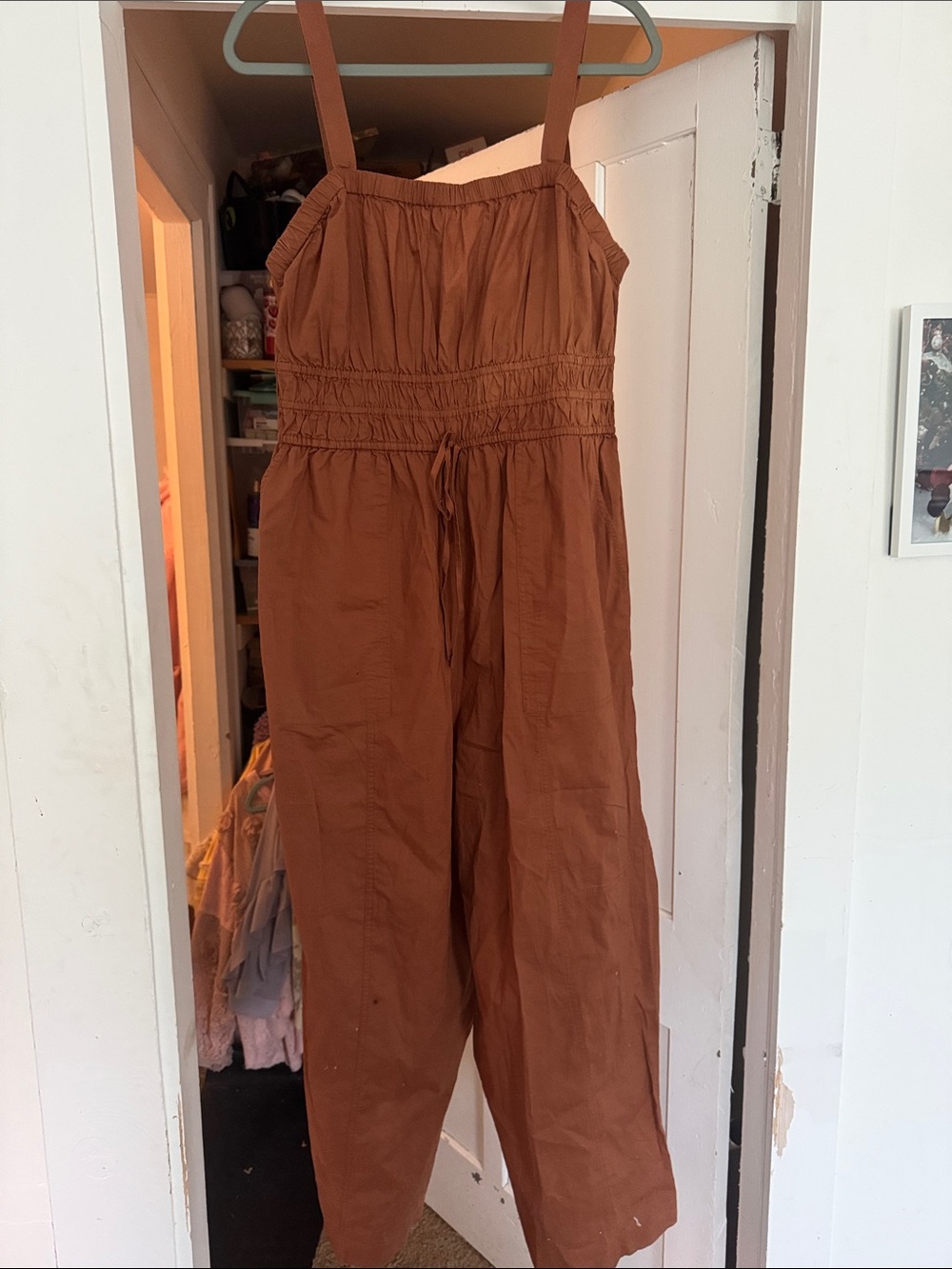 Universal Thread Women's Rust Brown Strap Jumpsuit